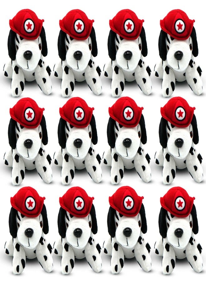 4E's Novelty 12 Pack Dalmatians Stuffed Animals - Soft Stuffed Dalmatian Dog Plush, 6” Small Dalmatian Puppy Plush with Fire Hat, Dalmatian Dog Toy for Kids, Birthday Party Favors - Image 1